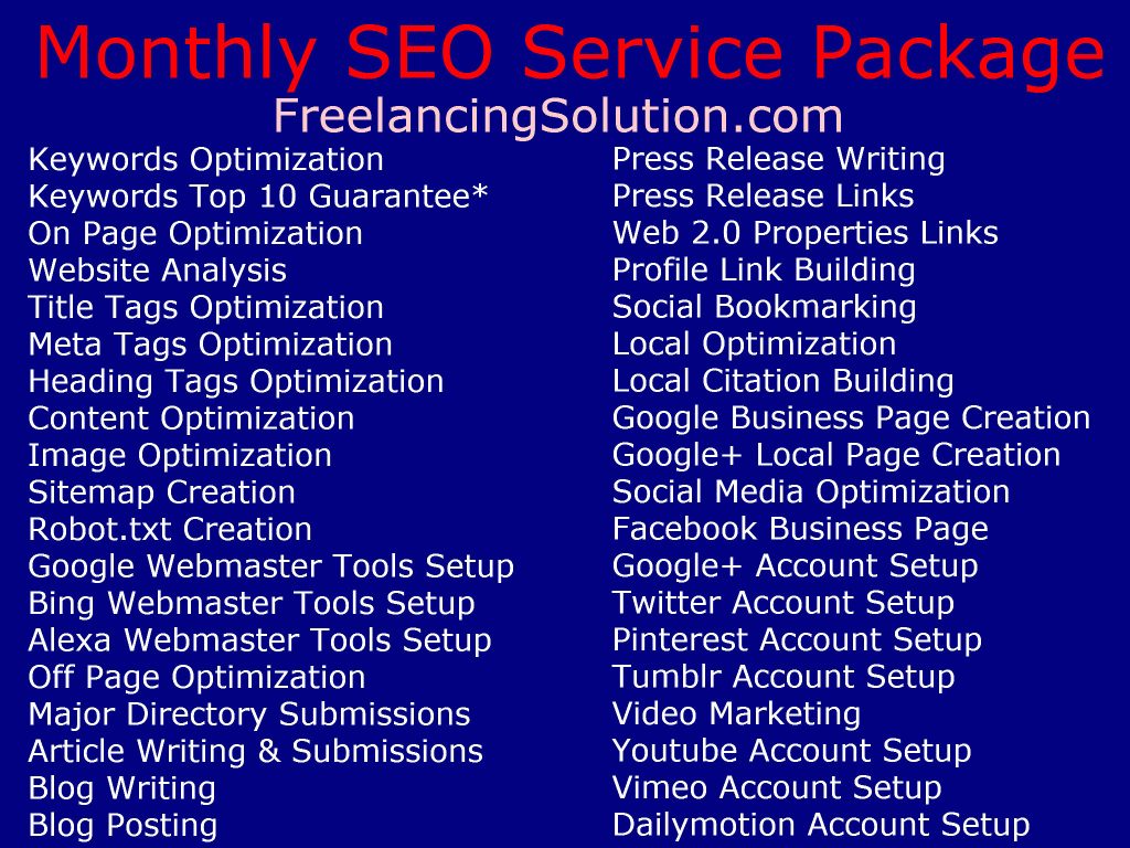 Monthly SEO Service