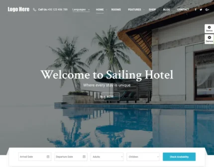 Hotel Website Design Development Theme