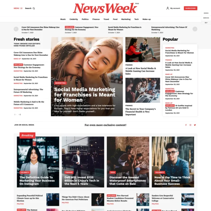 News Week Website Design with Free 5GB VPS Web Hosting