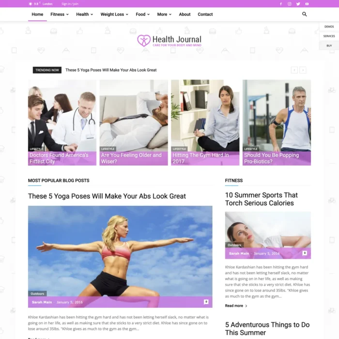 Health Blog Website Design with Free 5GB VPS Web Hosting