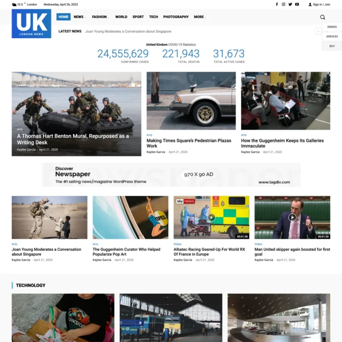 London News Website Design with Free 5GB VPS Web Hosting