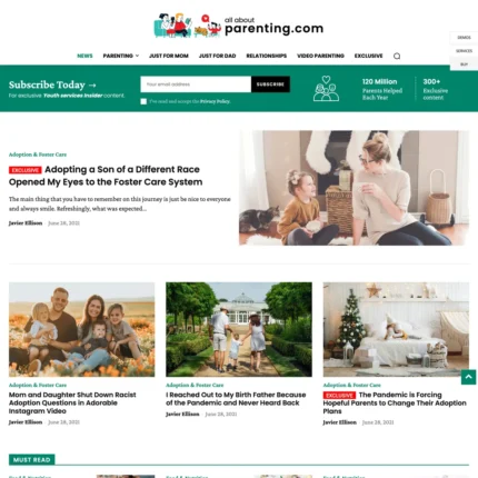 Parenting News Website Design with Free 5GB VPS Web Hosting