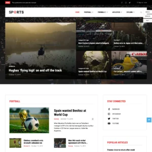 Sports News Website Design with Free 5GB VPS Web Hosting
