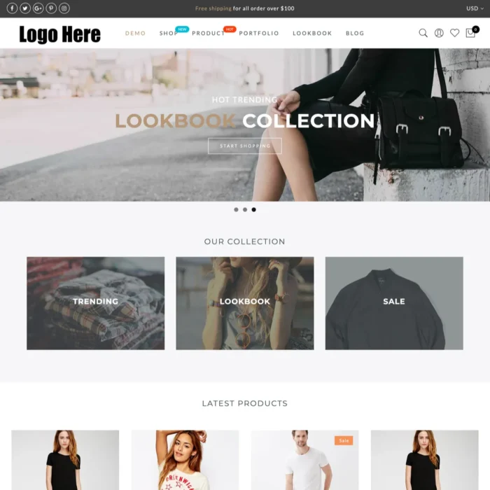 Apparel eCommerce Website Design for Online Store with Free 5GB VPS Web Hosting