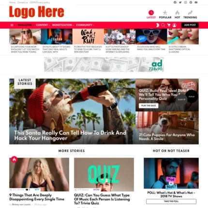 Viral Magazine Blog Website Design with Free 5GB VPS Web Hosting