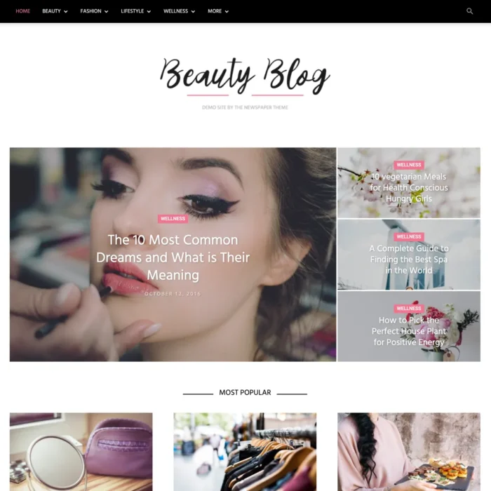 Beauty Blog Website Design with Free 5GB VPS Web Hosting