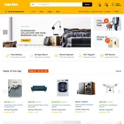Online Marketplace Website Design like Amazon with Free 10GB VPS Hosting