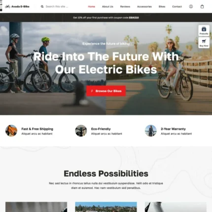 E-Bike Website Design with Free VPS Web Hosting