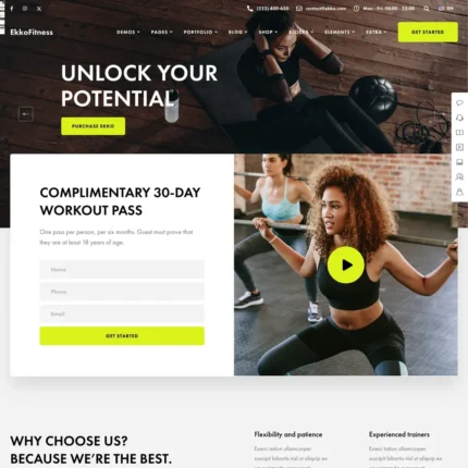 Fitness Website Design with Free VPS Web Hosting