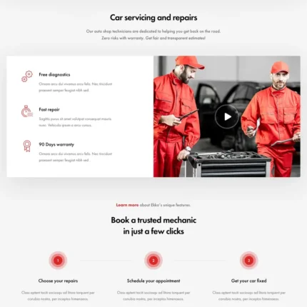 Auto Service Website Design with Free VPS Web Hosting