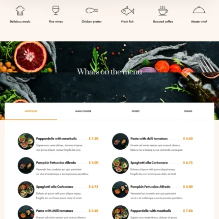 Catering Website Design with Free VPS Web Hosting