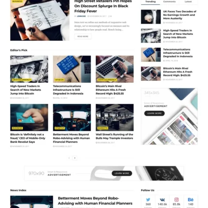 Business News Website Design with Free VPS Web Hosting
