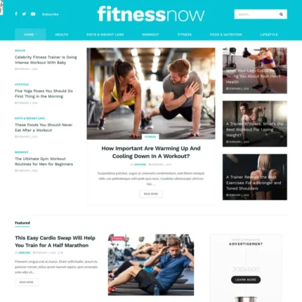 Fitness News Website Design with Free VPS Web Hosting