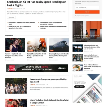 Morning News Website Design with Free VPS Web Hosting
