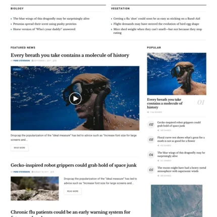 Science News Website Design with Free VPS Web Hosting