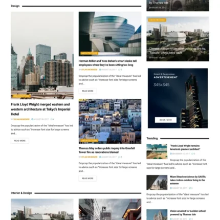 Architect News Website Design with Free VPS Web Hosting