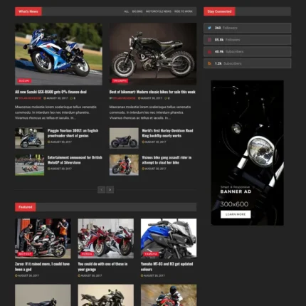 Bike Magazine Website Design with Free VPS Web Hosting