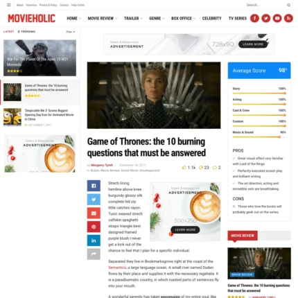 Movie Reviews Website Design with Free VPS Web Hosting