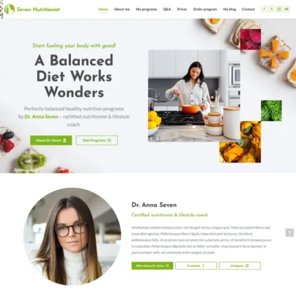 Nutrition Expert Website Design with Free VPS Web Hosting