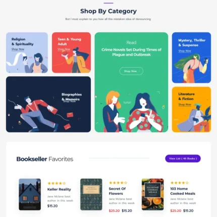 Bookshop Website Design with Free VPS Web Hosting