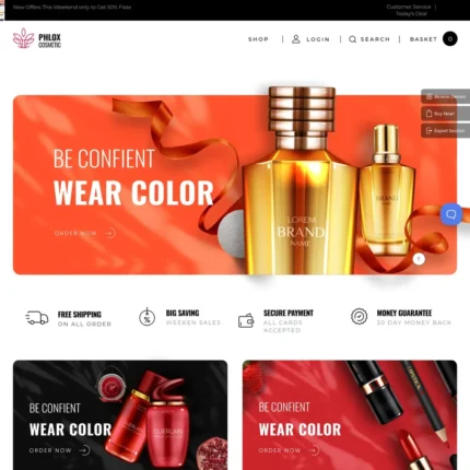 Cosmetic Shop Website Design with Free VPS Web Hosting