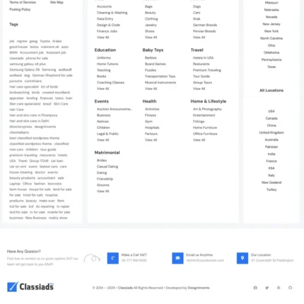 Craigslist Classified Website Design with Free VPS Web Hosting