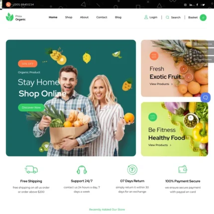 Health Food Store Website Design with Free VPS Web Hosting