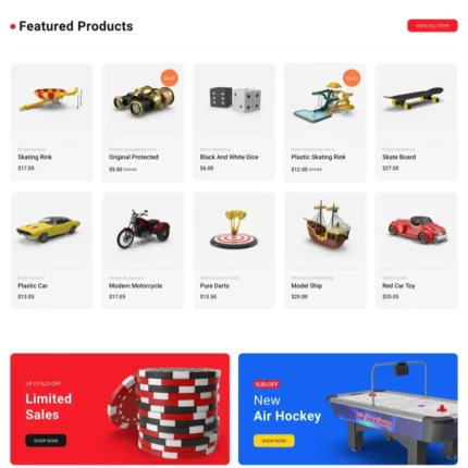 Hobby Shop Website Design with Free VPS Web Hosting