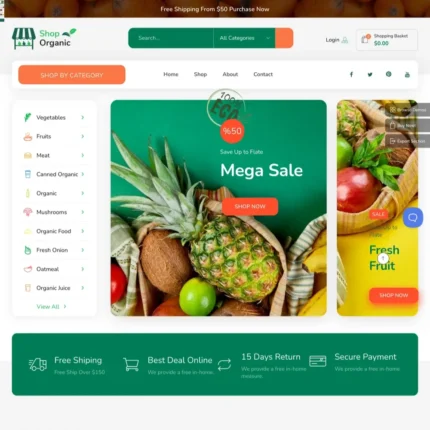 Natural Food Store Website Design with Free VPS Web Hosting