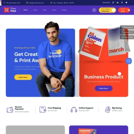 Print Shop Website Design with Free VPS Web Hosting