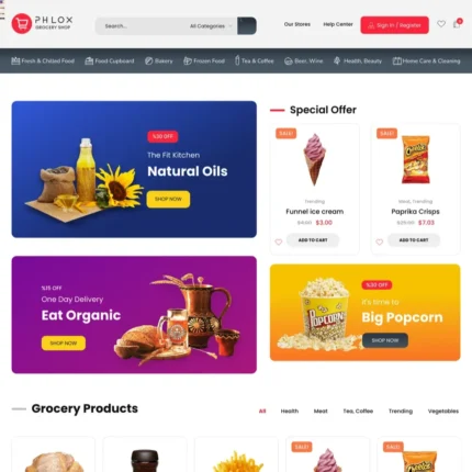 Supermarket Website Design with Free VPS Web Hosting