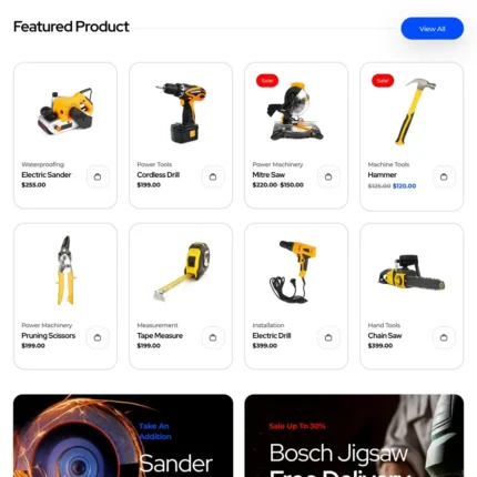 Tool Store Website Design with Free VPS Web Hosting