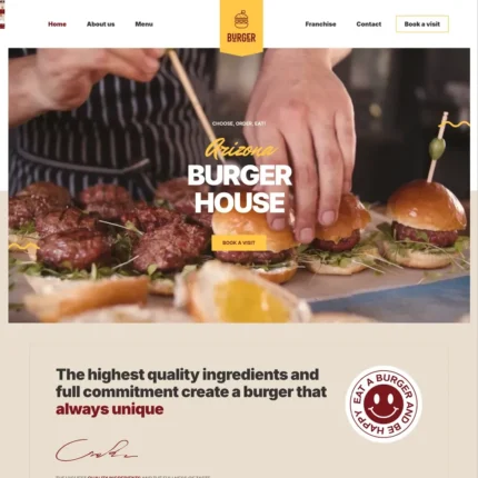 Burger Website Design with Free Web Hosting