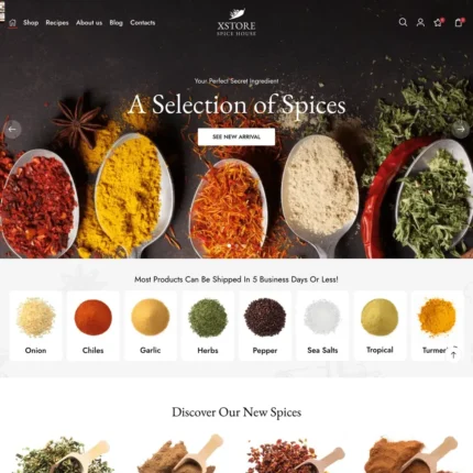 Spice Shop Website Design with Free Web Hosting