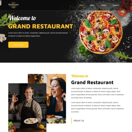 Grand Restaurant Website Design with Free VPS Web Hosting