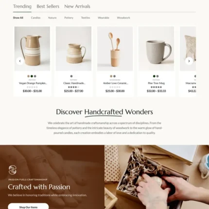 Handmade Products Website Design with Free VPS Web Hosting