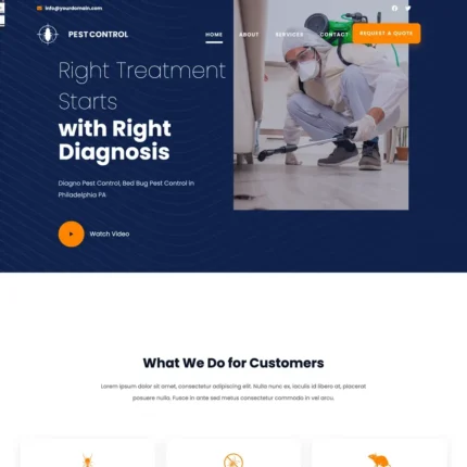 Pest Control Website Design with Free VPS Web Hosting