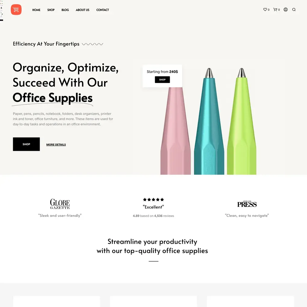 Office Supplies Store Website Design with Free VPS Web Hosting (1) Office Supplies Store Website Design with Free VPS Web Hosting