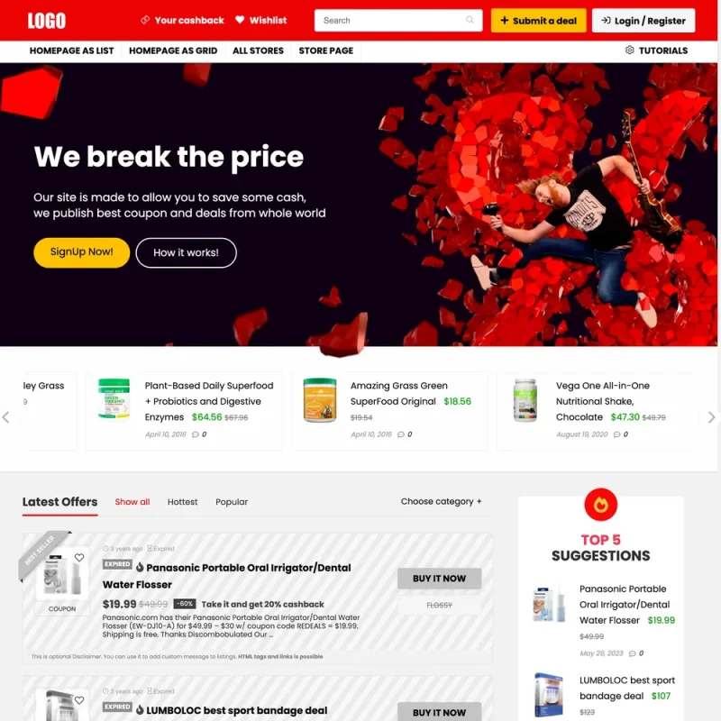 Discount Coupon Website Design with Free VPS Web Hosting