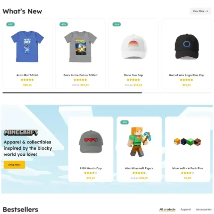 Merchandise Shop Website Design with Free VPS Web Hosting