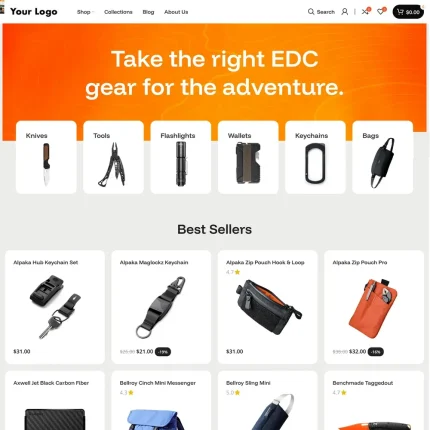 EDC Store Website Design with Free VPS Web Hosting