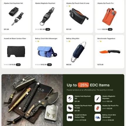 EDC Store Website Design with Free VPS Web Hosting